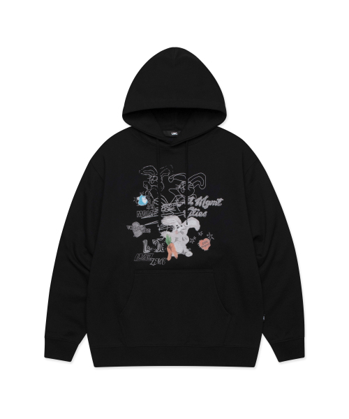 DOODLE DRAWING HOODIE черная