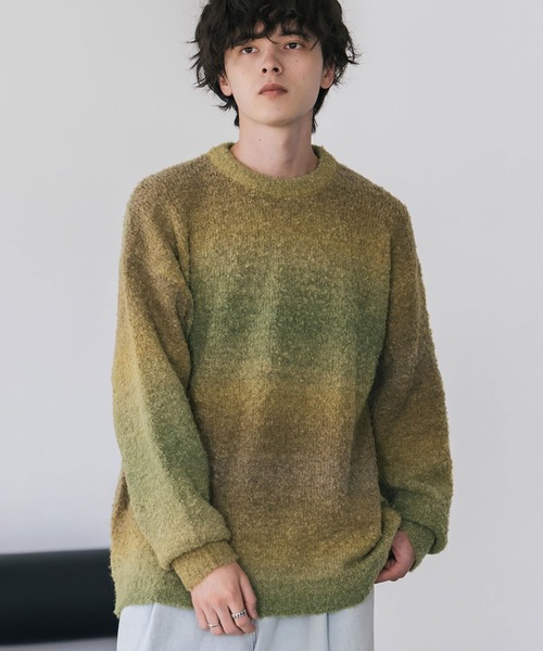 Новая цветовая линейка — Oversize вязаный худи с градиентной окраской, толстовка с капюшоном