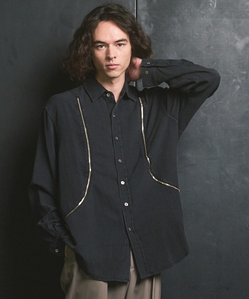 [UNISEX] Prime‑Over Curved Zip Regular Collar Shirt — рубашка с закругленной молнией, MAISON SPECIAL