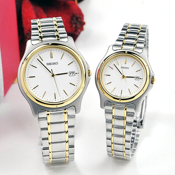Пара часов Seiko Spirit2 японские кварцевые SEIKO SCXA026-SSXV026 34,0 мм, пара часов, бренд, супруга, подарок