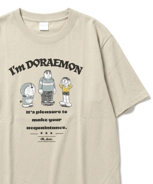 2026SS I'm Doraemon/Doraemon джайант фронтバックプリント полуприлегающая футболка мужская