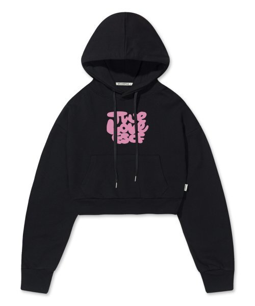 Тулурав принт-кроп худи парка — черная