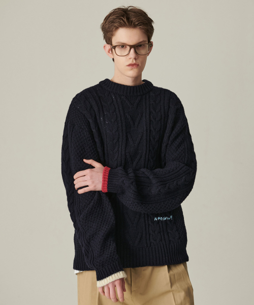 Коллекционная линия Hooknee кардиган пальто фишерман wool knit heavy