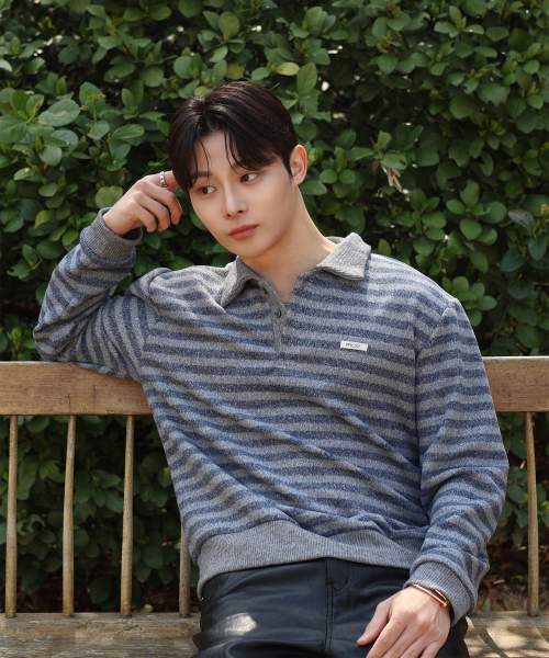 Multi‑Stripe PK Knit — серо‑синий