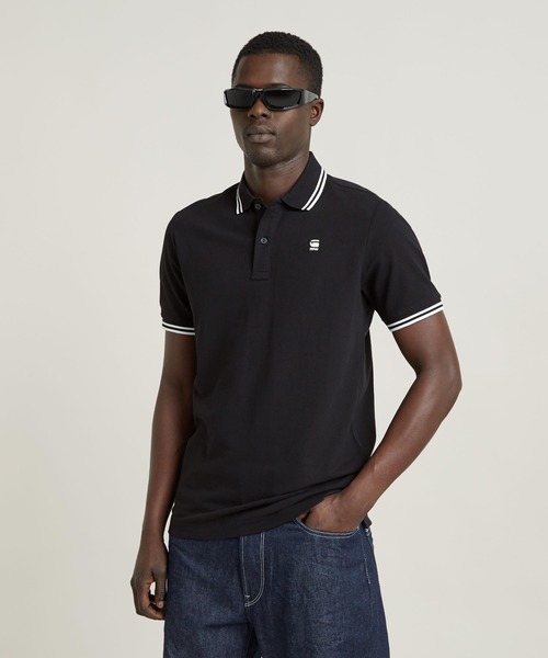DUNDA SLIM STRIPE POLO — slim полосатое поло / одноцветное логотипное поло