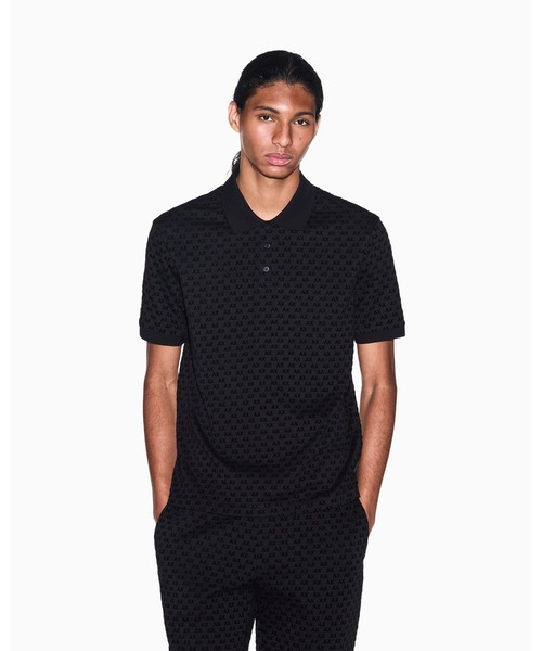 A|X Armani Exchange Polo Regular с высоким воротом, рубашка поло с коротким рукавом