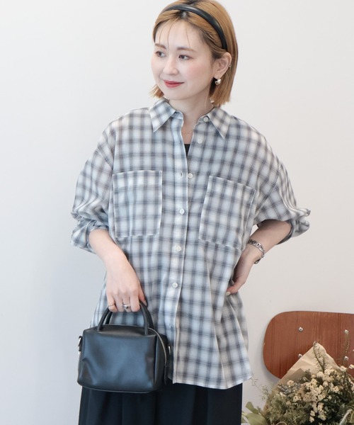 [Кожа с охлаждающим эффектом/эрозия] Search Check Shirt — рубашка‑чек шероховатая