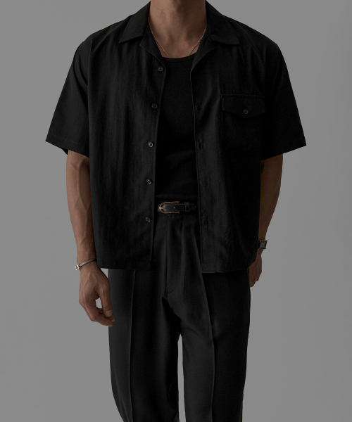 Standard Two‑Pocket Half‑Shirt [Beige] — стандартная рубашка‑халф с двумя карманами, бежевый
