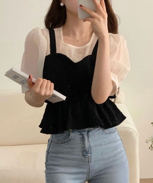 [Выбор короткий/длинный рукав] Бисчелейярд стиль Peplum Top — пеплум топ в стиле Бисчелейярд