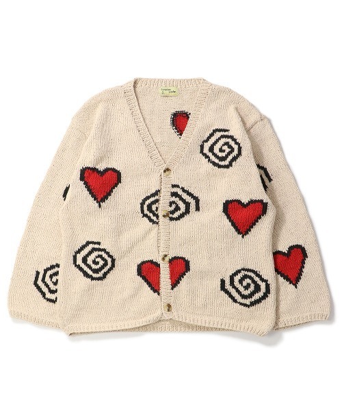 MacMahon Knitting Mills Hearts Swirls Cardigan — кардиган MacMahon с сердцами и завитками