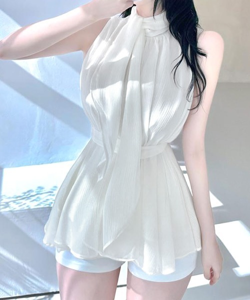 Long tail noose sleeve blouse relaxed