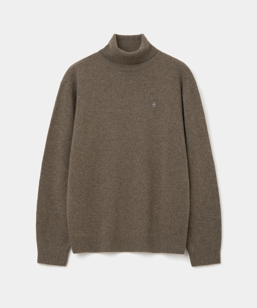 Merino wool turtle neck knit коричневый