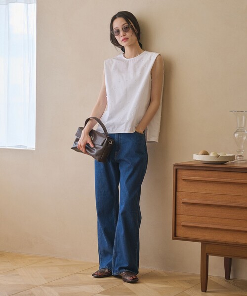 Dot jaggard norsleeve blouse войлочная блуза волнистая