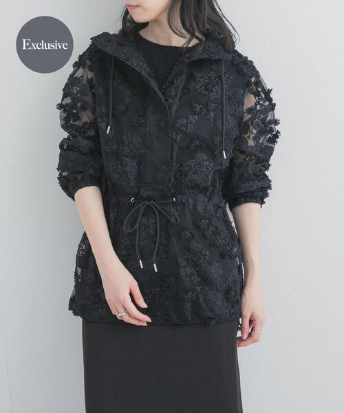 『別注』 LAYAS×DOORS LACE JQD PARKA — парка с кружевной жаккардовой тканью