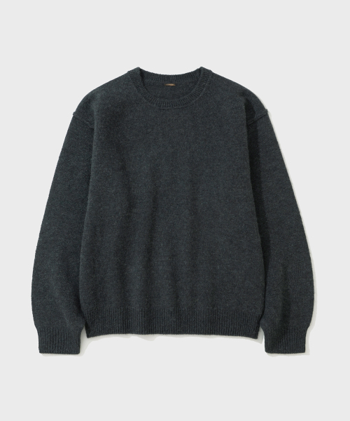 SHAGGY DOG REVERSE SEAM KNIT (CHARCOAL)