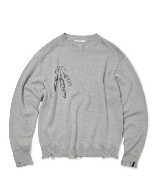 FEATHER DAMAGE KNIT (серый)