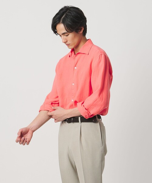 LIBECO Linen open collar shirt — льняная рубашка с открытым воротником