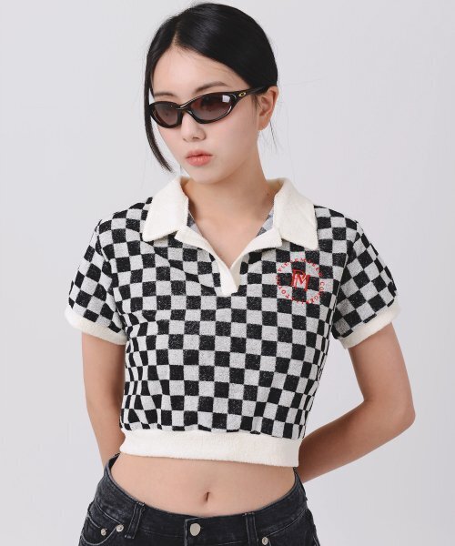 TERRY CROP PK SHIRTS (чёрный) — рубашка укороченная