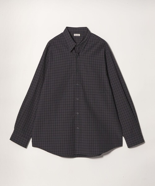 <Steven Alan> Organic Cotton Minichek Reverse Seam Loose T‑shirt — свободная футболка
