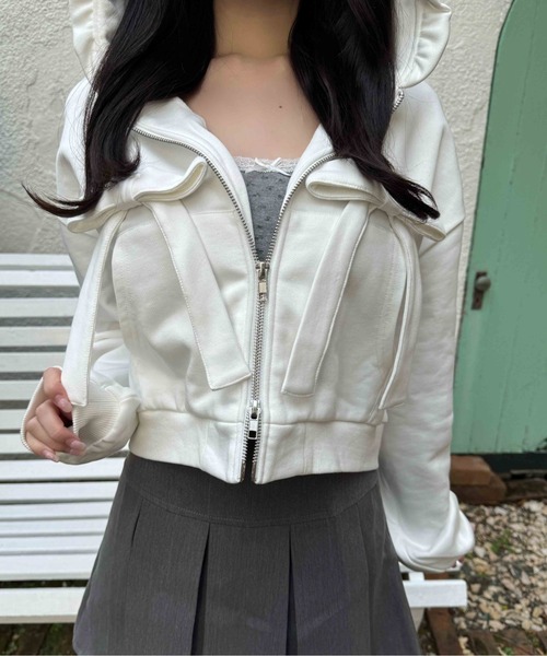 Frill Fur Driving Jacket — парка‑пальто с отделкой воланом