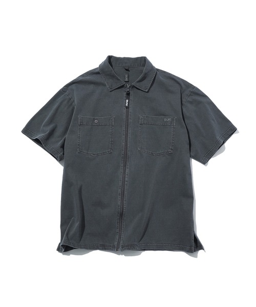 Pigment Dyed S/S Full Zip Shirt — футболка‑куртка на молнии, короткий рукав