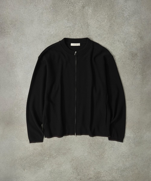Zip‑Up Crewneck Cardigan / Worshable / Knit / Seater / Cardigan