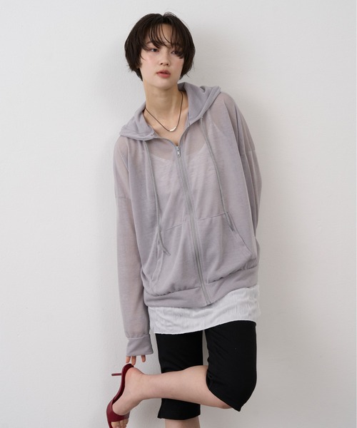 Sheer Zip Hoodie — полупрозрачная худи на молнии (джип‑фуд парка)