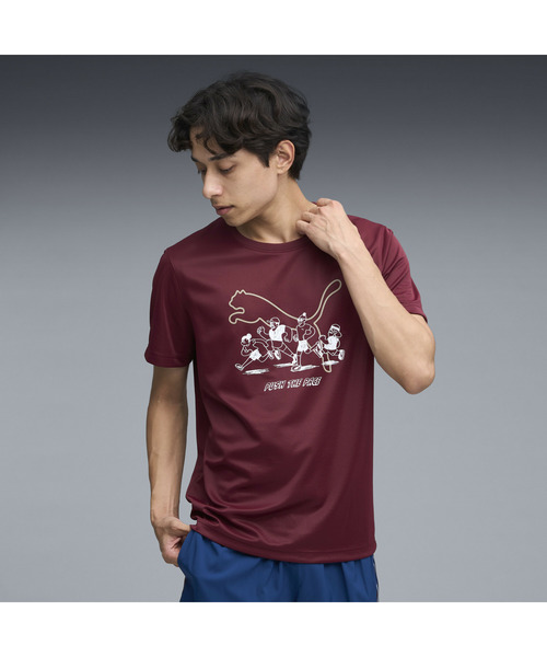 PUMA men’s running Grafic mesh полупрозрачная футболка с коротким рукавом