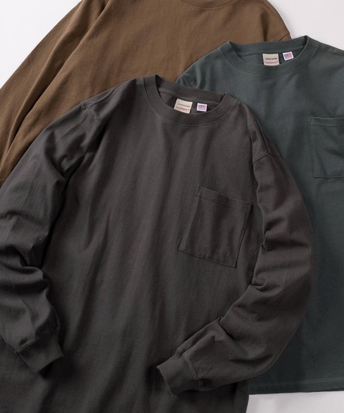 Goodwear Heavyweight USA Cotton Pocket L/S T‑shirt — длинный рукав, регулар фит, региональная серия (модель 75)