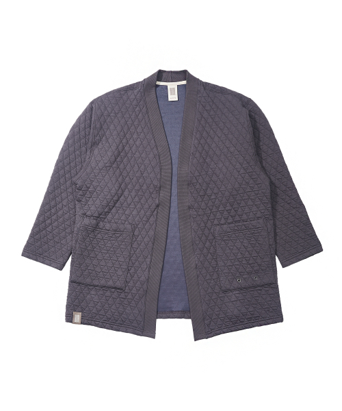 VINTAGE DIA‑QUILTING HERITAGE CARDIGAN (Charcoal) — винтажный стёганый кардиган, графитовый