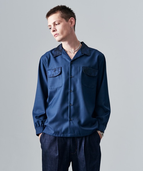 Blue Noise Open Collar Shirt / рубашка с открытым воротником Blue Noise.