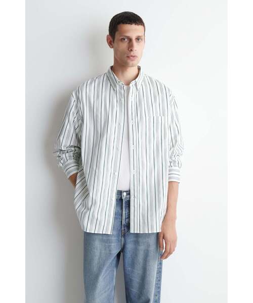 Over‑size Stripe Cotton Poplin Shirt — рубашка оверсайз в полоску.