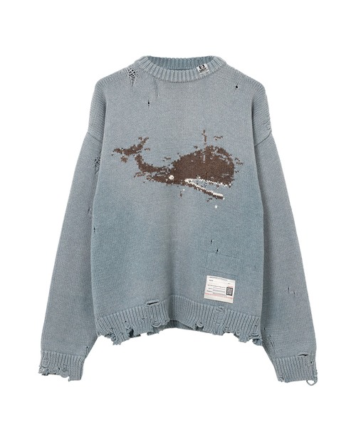 Whale Jacquard Knit Sweater — джемпер с жаккардовым узором «кит».