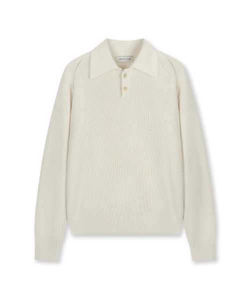 Regular Fit Collar Knit — ivory