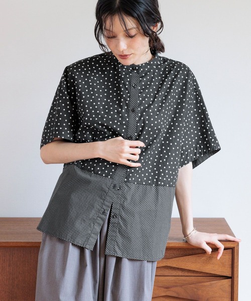 Dot Patchwork Shirt — рубашка в технике пэчворк