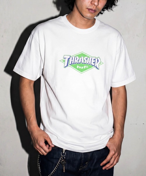 C-HUF4 HUF×THRASHER логотип футболка SS TS02730