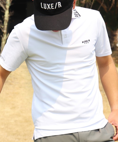 (RM) LUXE/R GOLF — COOL & DRY stretch summer logo джерси-поло