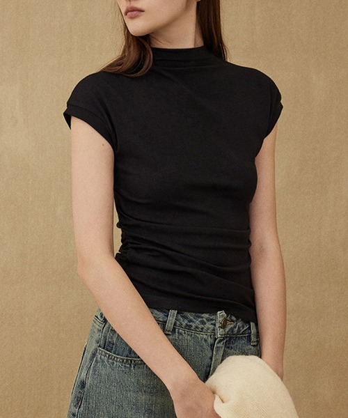 Mockneck — French Sleeve Rib Top FC24S053 (Fano Studios)