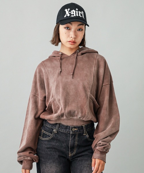 Distressed Compact Sweat Hoodie — потертая компактная худи