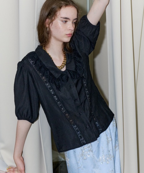 Короткая кружевная блузка — short sleeve lace blouse