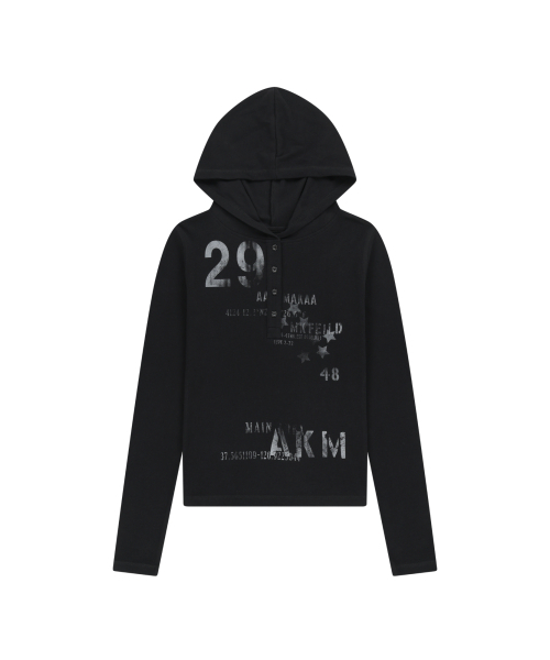 Numbering Hooded Long Sleeve — худи с капюшоном (черный)