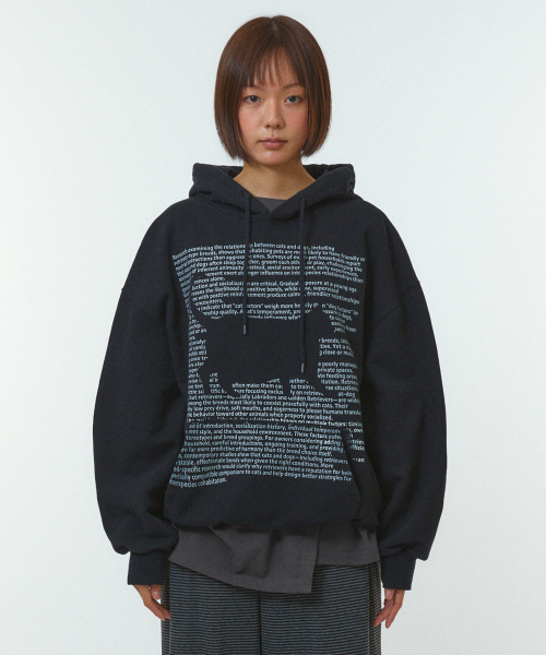 PARAGRAPH CAT HOODIE [BLACK] — худи PARAGRAPH с котом (чёрный)