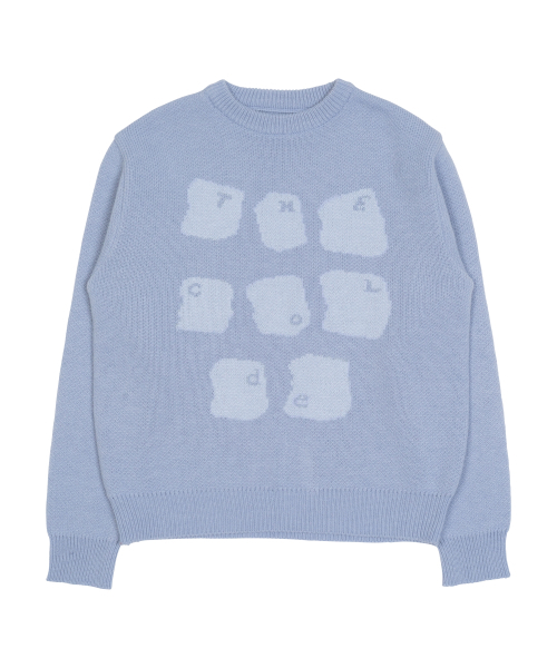 TCM typing logo knit — вязаная футболка (небесно‑голубая)