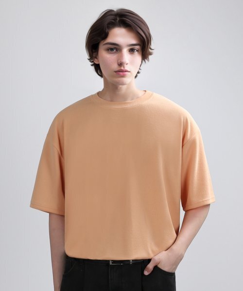 KNIT TEX OVER SLEEVE (CORAL) — вязаный оверслив коралловый