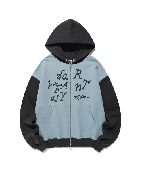 DARK FANTASY HOODIE ZIP UP_SKYBLUE (NG2FFUM483A) — худи на молнии, небесно‑голубой