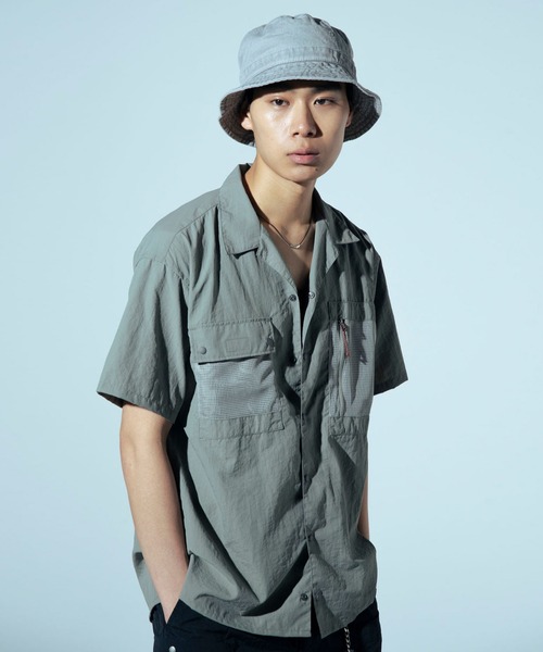 NYLON TUSSER Open Collar Shirt — рубашка с открытым воротником (лимитированная прямая продажа)