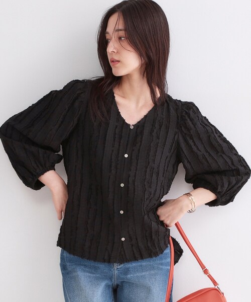 Fringe jacquard blouse — жаккардовая блуза (машинная стирка OK)