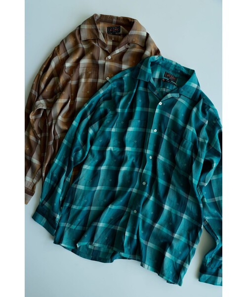 Open Collar Sashiko Ombre — рубашка с открытым воротником