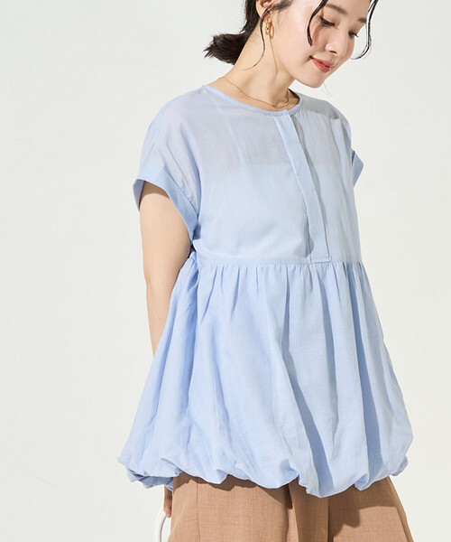 Лимитированная коллекция India Shear — вельвет‑блузка Blue Noursleeve