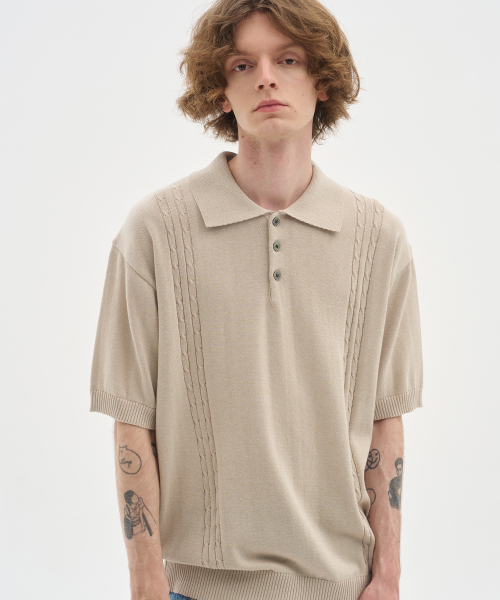 Софт кейв кар поло короткий рукав — Beige